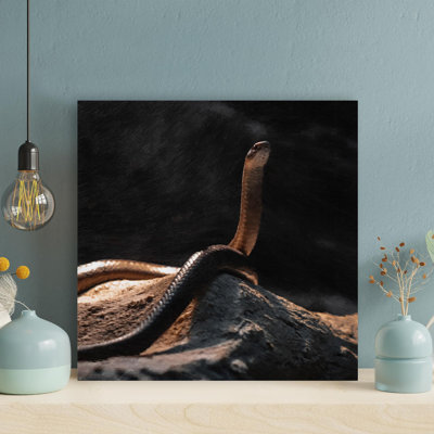 Serpent noir - peinture sur toile tendue
