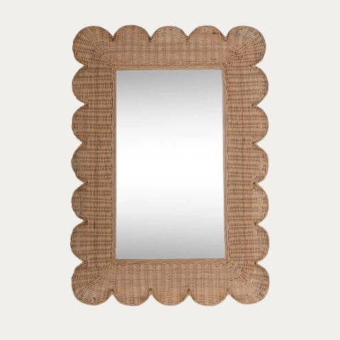 Rattan Flat Mirror