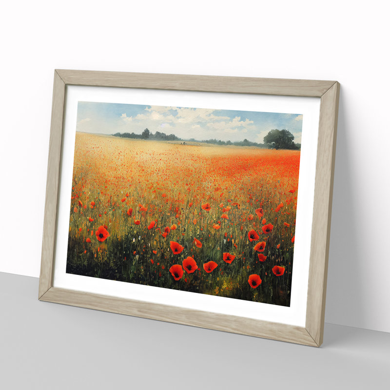 Poppy Field Watercolour Vol.4 - Framed Print, 25cm H x 34cm W x 2cm D