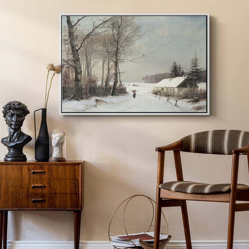 Paysage rétro - CCLxxviii, Toile encadrée flottée blanche, H 17 po x l 25 po x P 2 po