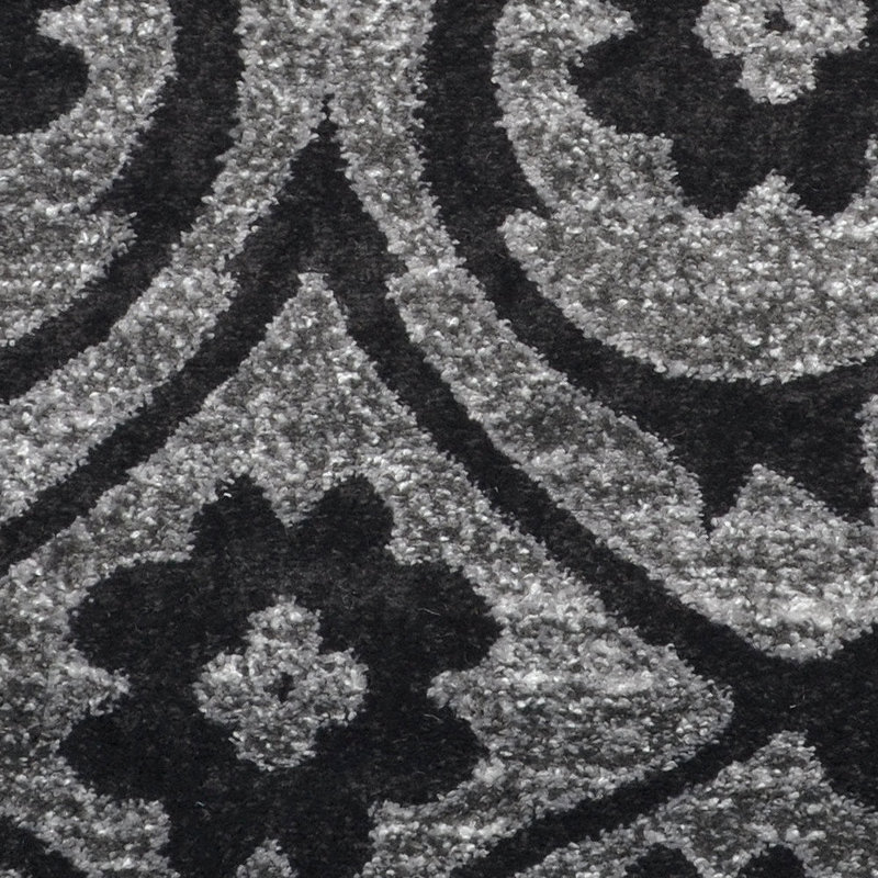 Tullos MACHINE MADE HEATSET POLYPROPYLENE AREA RUGS  - Rectangle Shape, Silver Color, Floral Modern Design, Machine Made Area Rugs for Living Room, Bed Room
