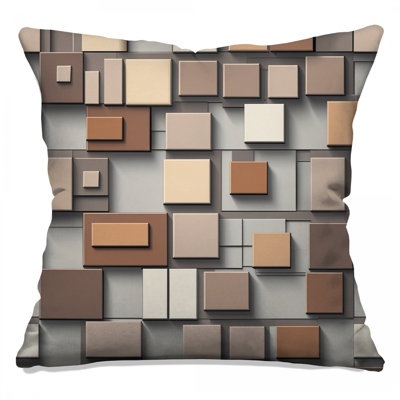 Geometric Block Pattern Double Sided Throw Pillows