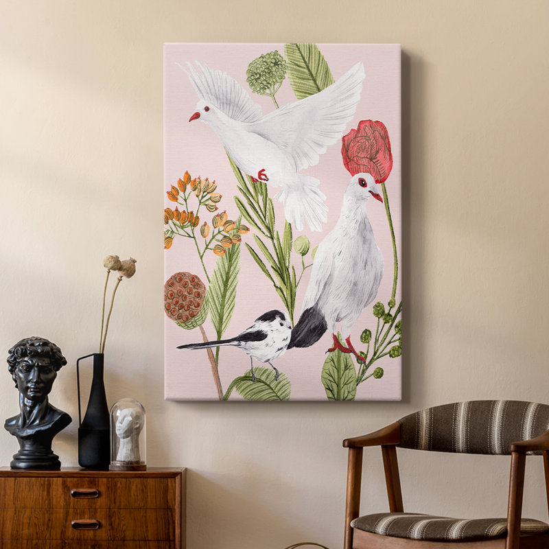 Birds in Motion I -Custom Wrapped Gallery Cavas, 18" H x 12" W