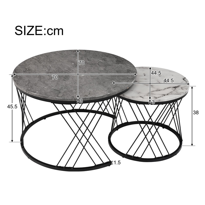 Karolinka Frame Coffee Table with Storage, Grey