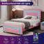 Structure de lit plateforme tapissier Alber avec lumières DEL et capitonnage à losange-885202286-885202283