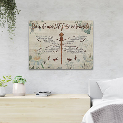 «Dragonflies - You & Me Til Forever Ends», reproduction d'art graphique sur toile tendue