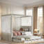 Upholstered Canopy Platform Bed With Trundle And Three Storage Drawers