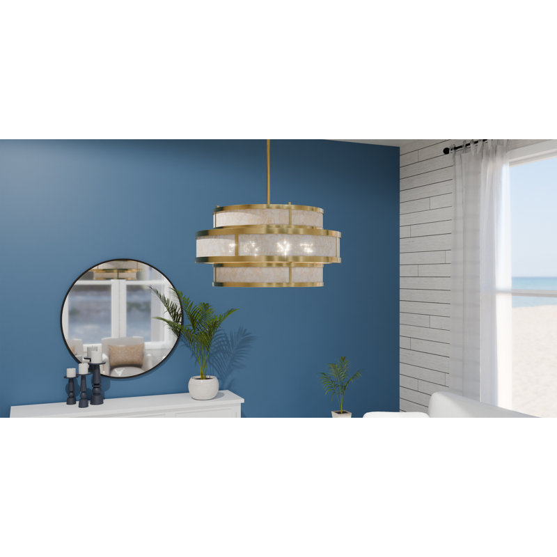 Mekih 6-Light Brushed Gold Pendant Light