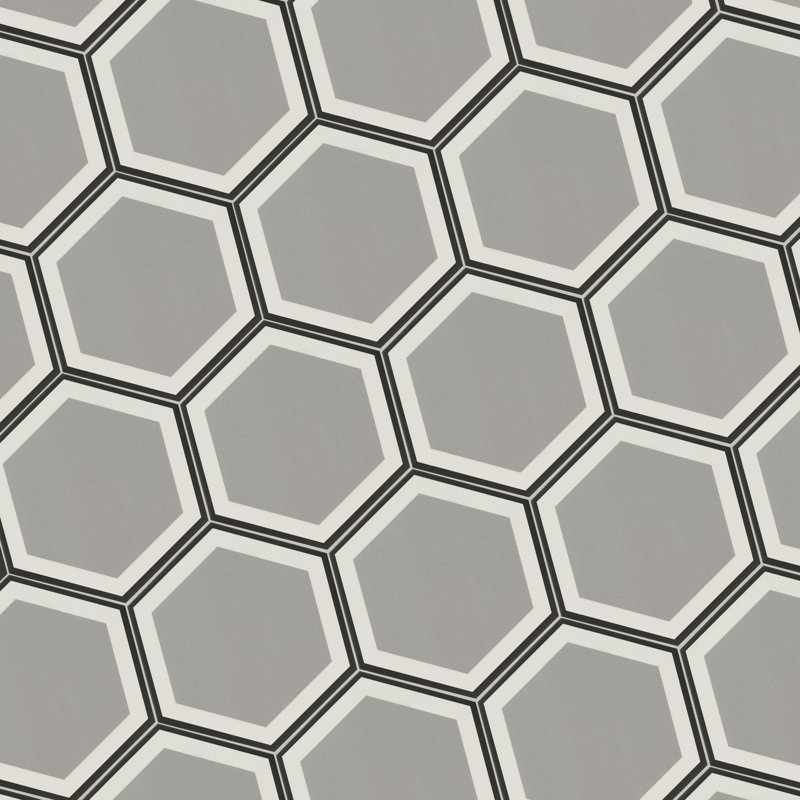 Voyage 9 in. x 10 in. Matte Porcelain Hexagon Floor and Wall Tile, Pavestone