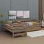 Lit plateforme compact en forme de L avec trois tiroirs de rangement-114355902