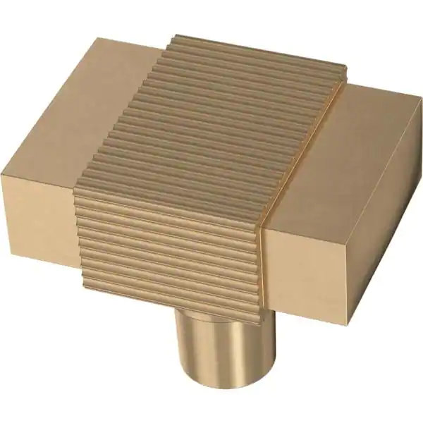 (Paquet de 5) Poignée carrée cannelée 1-5 / 8 pouces bronze champagne