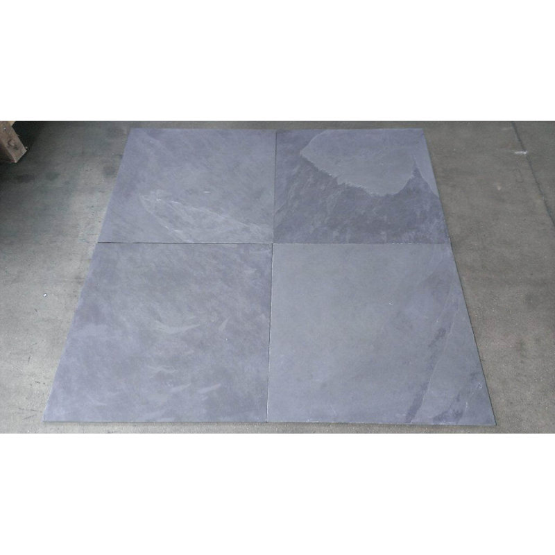 16'' x 16'' Slate Stone Look Wall & Floor Tile, Montauk Black