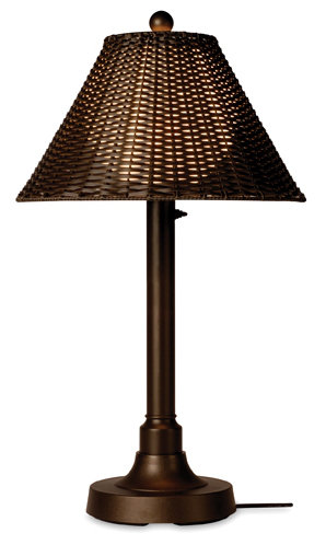 Clarice 34'' Plug-in Outdoor Table Lamp, Walnut