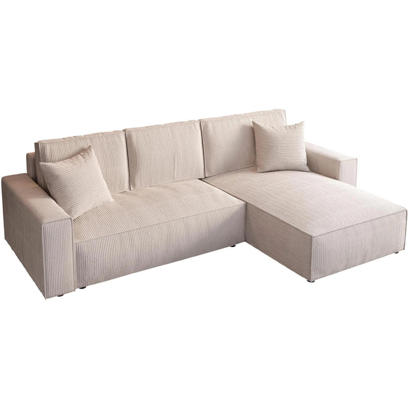 Damionna 4 Seater Sofa Bed, Light Beige, Right Hand Facing