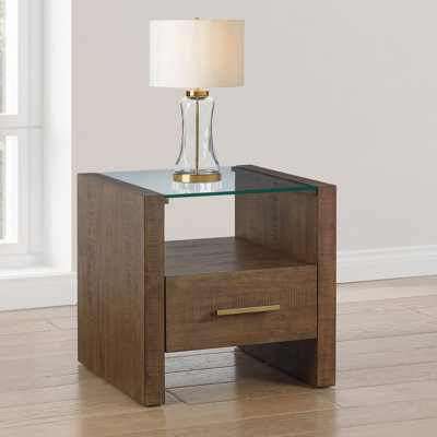 Kameah 24" Glass Top End Table
