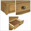 Table de chevet traditionnelle en bois massif avec 2 tiroirs, chêne brun clair