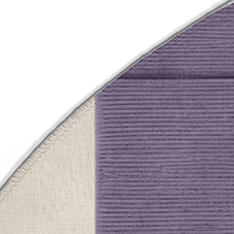 Tapis intérieur / extérieur mauve à carreaux, Rond 5 pi
