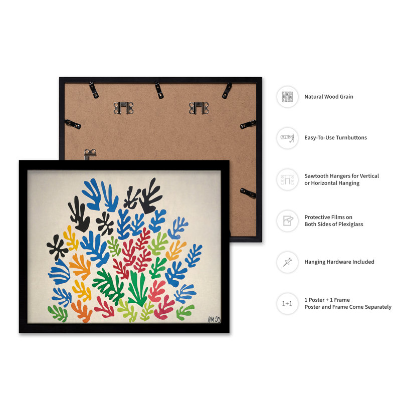 Henri Matisse - La gerbe No2, Black Framed, Poster, 18"H x 24"W