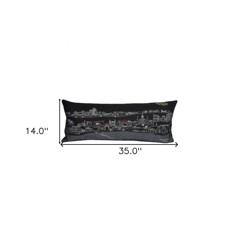 Coussin lombaire New Orleans, Gris, 14 po x 35 po