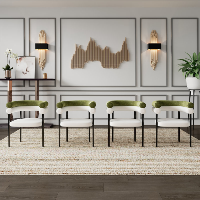 Chaises de salle à manger rembourrées avec pieds en métal Gatlynn
