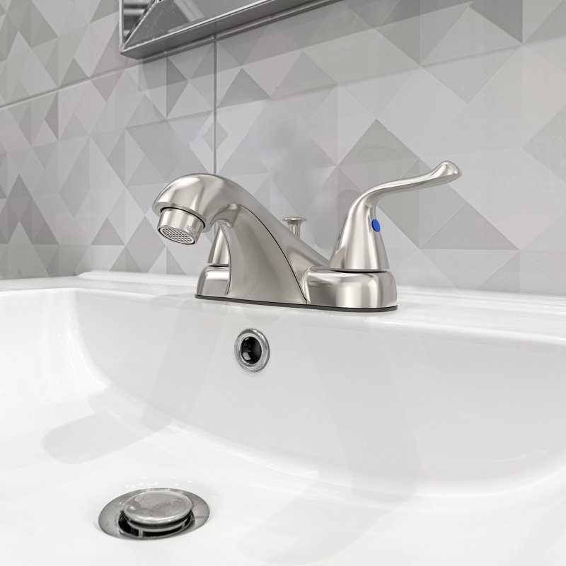 Centerset 2-handle Bathroom Faucet with Drain Assembly