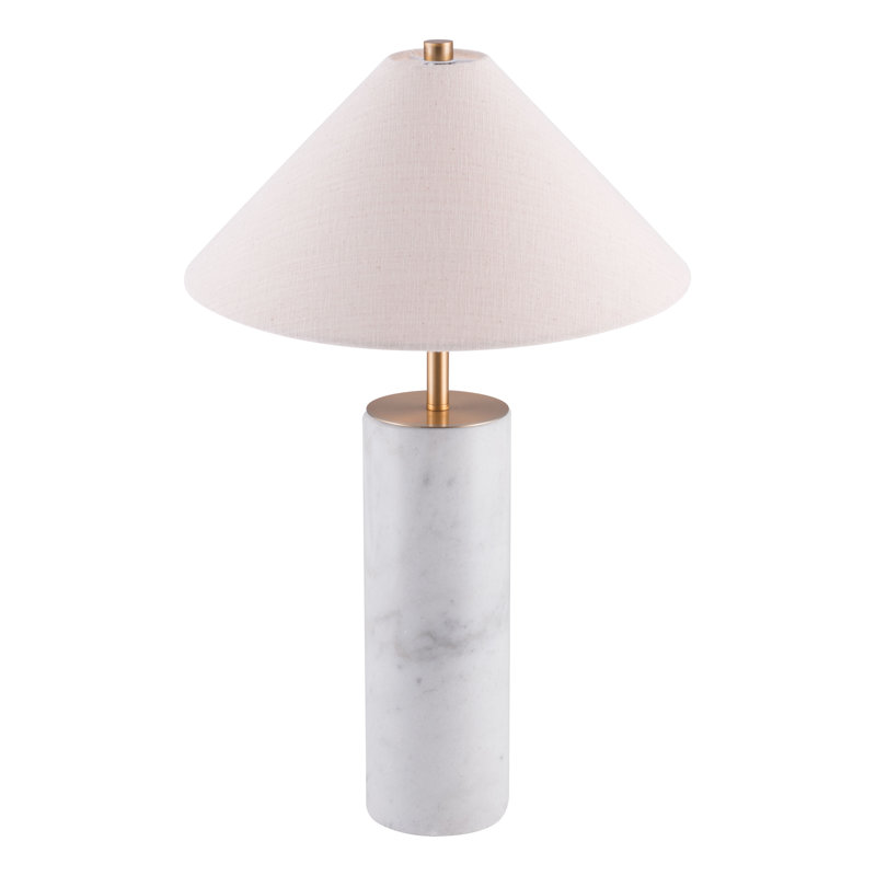 Lampe de table beige et blanche