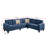 4 Piece Polyfiber Modular Sectional Sofa In Navy