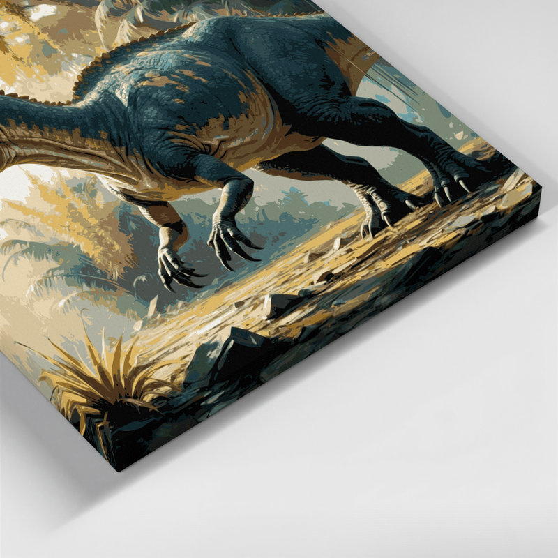 «Dinosaur Ampelosaurus», art mural sur toile grise, H 16 po x l 20 po