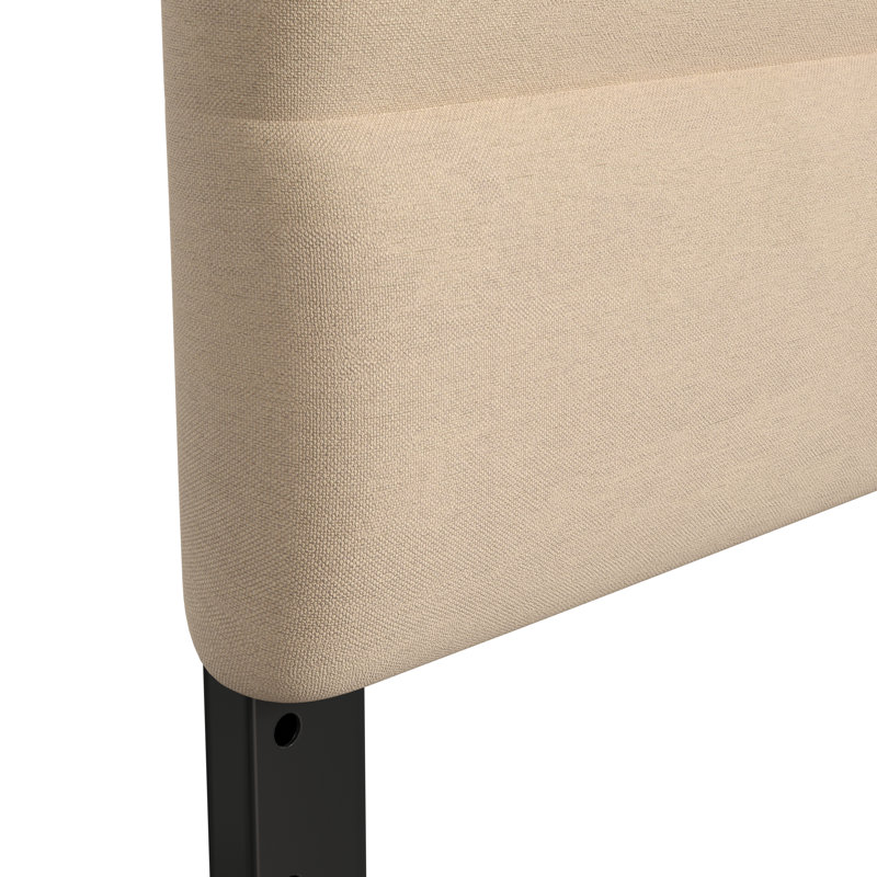 Channel Stitched Upholstered Headboard, Adjustable Height from 44.5" to 57.25", Full / Double, Cream