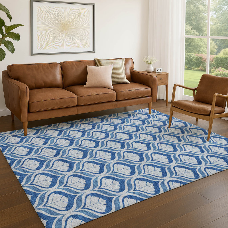 Tapis géométrique intérieur / extérieur lavable à la machine Chantille ACN2379, Rectangle 10 pi x 14 pi