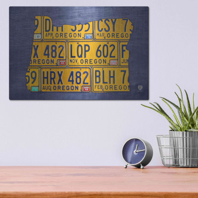 Luxe Luxury Art «Oregon Licence Plate Map» par Desig «Oregon Licence Plate Map» par Design Turnpike