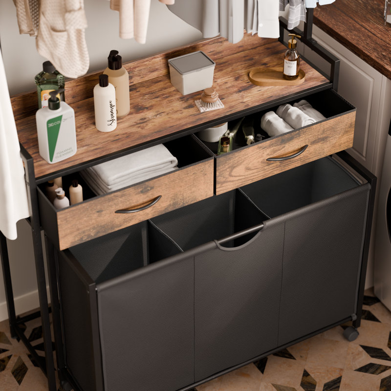 Plastic Laundry Cart with Wheels