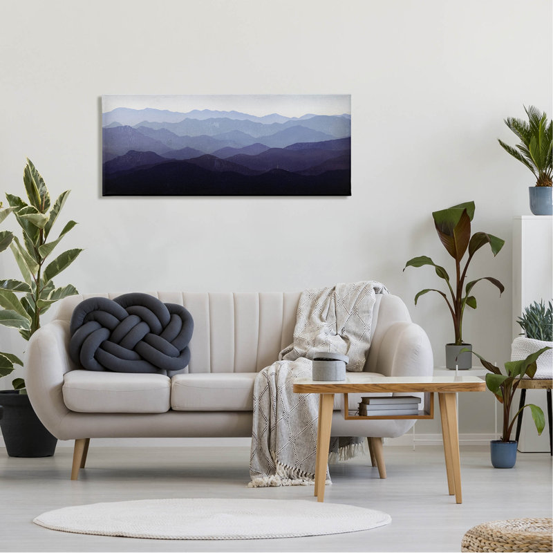 " Panoramic Mountains Layered Peaks " by Ryan Fowler, 20" H x 48" W x 1.5" D