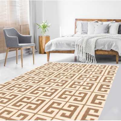 Tapis ivoire en laine tissé à plat Cheboygan