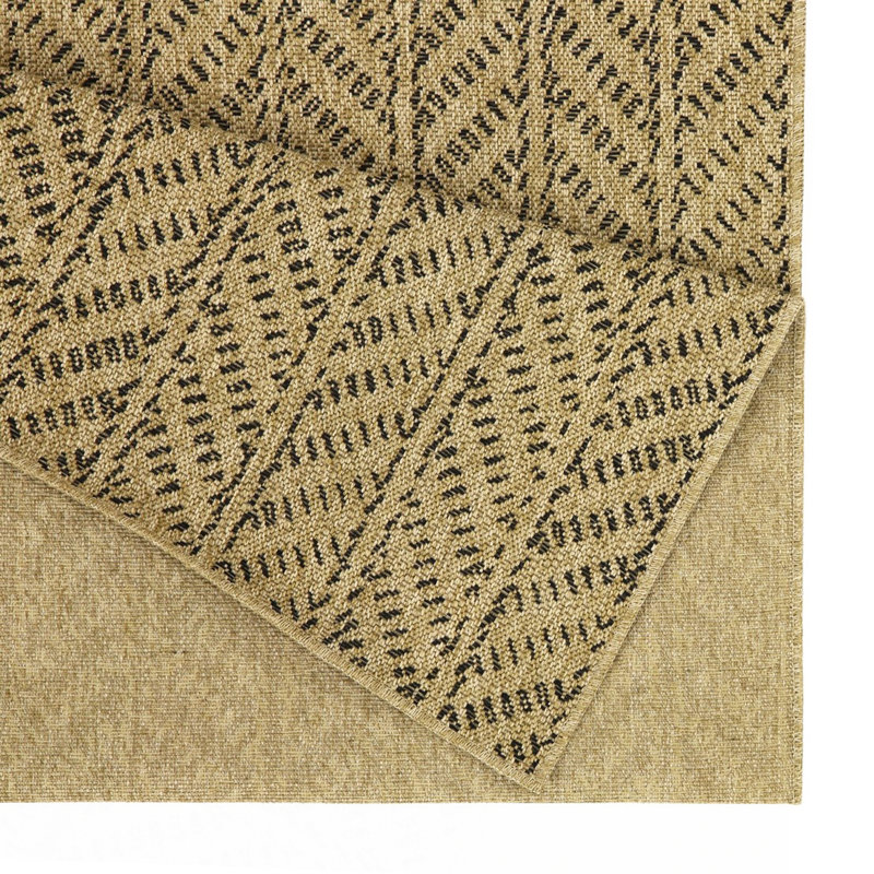 Black Indoor/Outdoor Area Rug, Rectangle 5'3" x 7'3"
