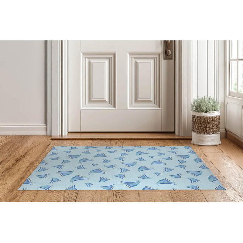 Summer Sailboats, 60" W x 84" L, Cloud Blue