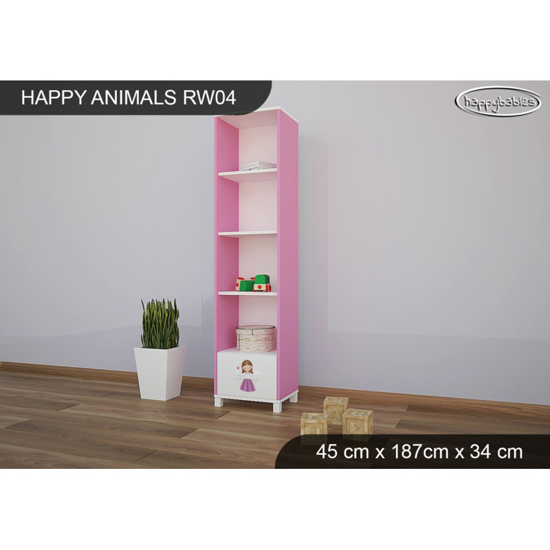 187cm H X 45cm W Cube Unit Kids Bookcase, Pink