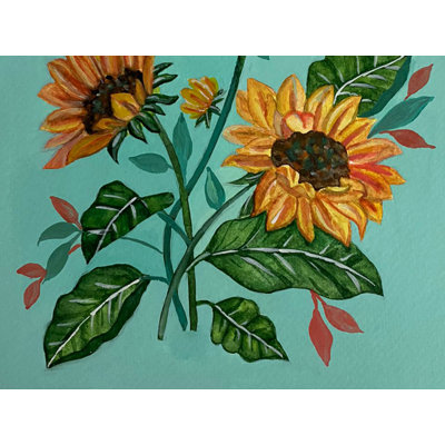 Les tournesols jaunes | Aquarelle et gouache sur papier | Par Rashi Agrawal