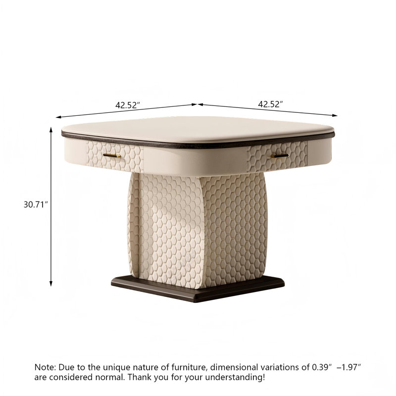 Table de salle à manger légère de luxe en bois massif de style crème entièrement automatique Mahjong enveloppée de cuir de silicone pour les règles chinoises
