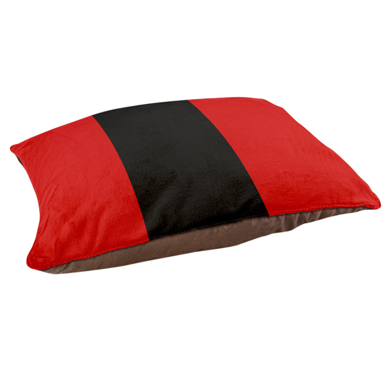 Polyester Pet Bed, Medium (28" W x 18" D x 6" H), Red/Black/Red