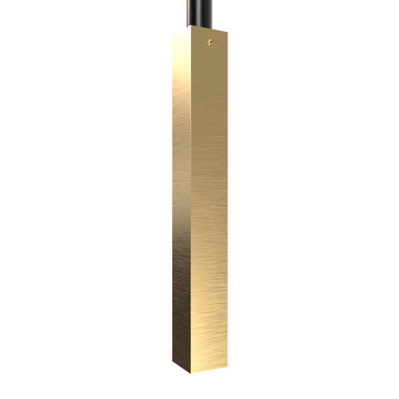 Balustre carré en fer noir avec accent doré de 8 à 43 po de longueur totale