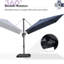 Grand parasol carré en porte-à-faux 10 pi avec base et rotation à 60 degrés-67120625