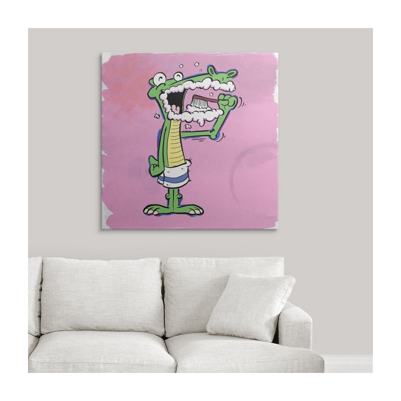 « alligator bedtime routine-bathtime copains », impression, H 35 po x l 35 po x P 1,5 po, Toile