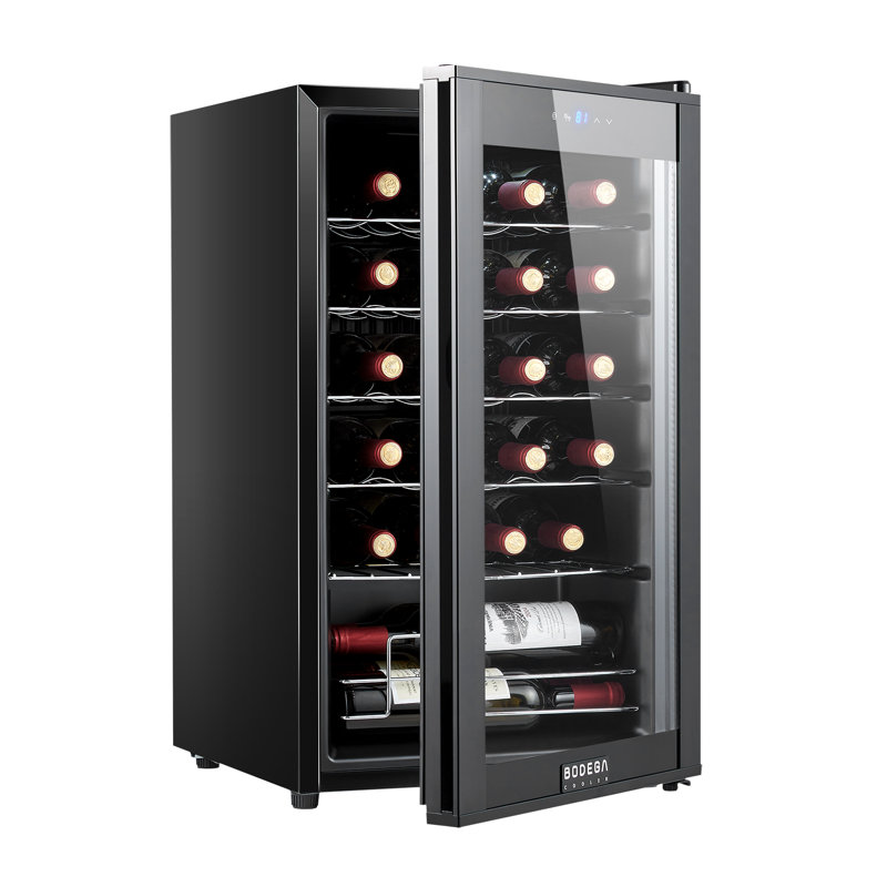 Réfrigérateur à vin 24 bouteilles - Mini réfrigérateur autoportant silencieux pour les vins rouges, blancs et mousseux, thermostat numérique, idéal pour la maison, la cuisine ou la chambre à coucher