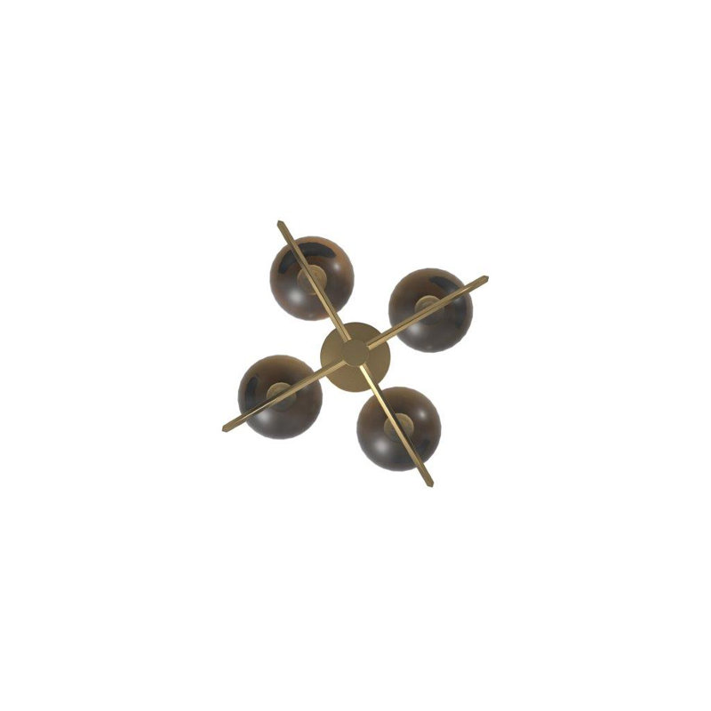 Dechen 4 - Light Globe Chandelier, Satin Brass