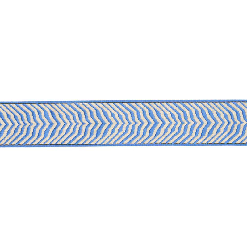 Schumacher x Neisha Crosland Arcure Ripple Tape, Blue/Ivory