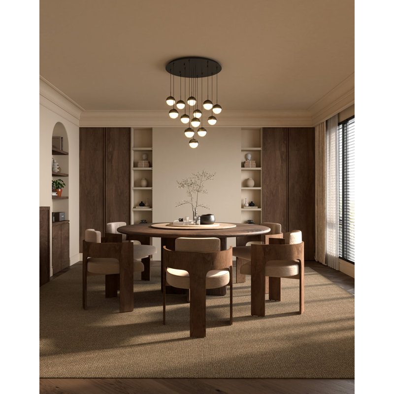 Pluto LED Pendant, 13 Lights, 108 W, Black Chrome