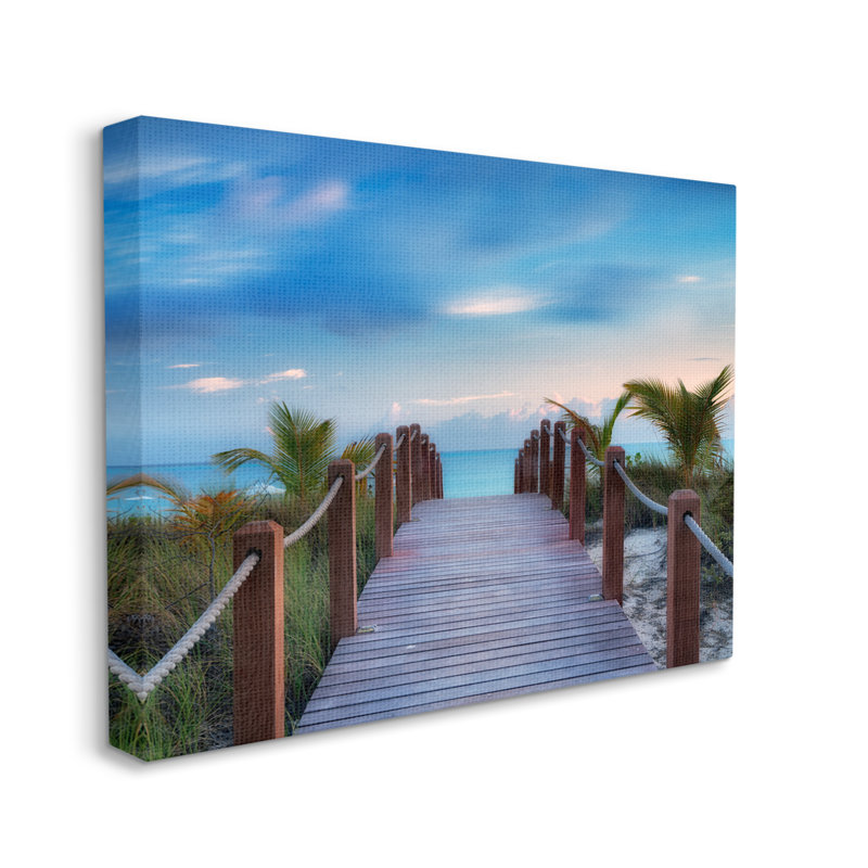 «Tropical Boardwalk Beach Path on Canvas» par Dennis Frates, photographie, H 36 po x l 48 po x P 1,5 po