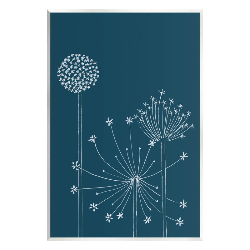 «Dandelion Wildflower Botanical Outline», art mural par Alicia Longley, H 19 po x l 13 po x P 0,5 po