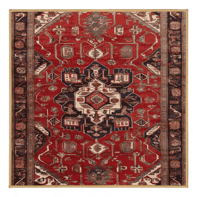 Machine Washable Persian Brown Area Rug